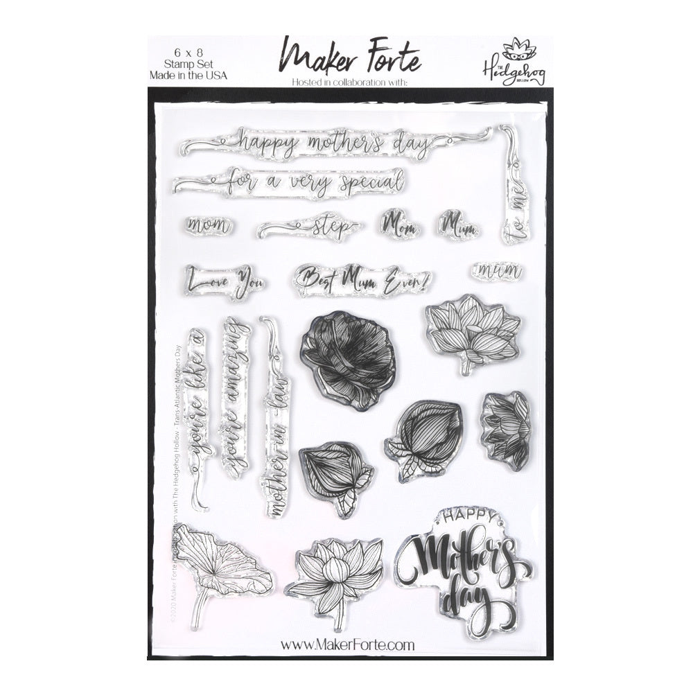Maker Forte Clear Stamps By Hedgehog Hollow 6in X 8in - Trans Atlantic Mother's Day