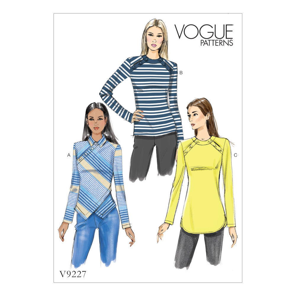 Vogue Misses' Button-Detail Tops V9227 - Sewing Pattern