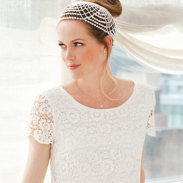 Wedding Headdress in Aunt Lydia's Classic Crochet Thread Size 10 Natural - LC2737