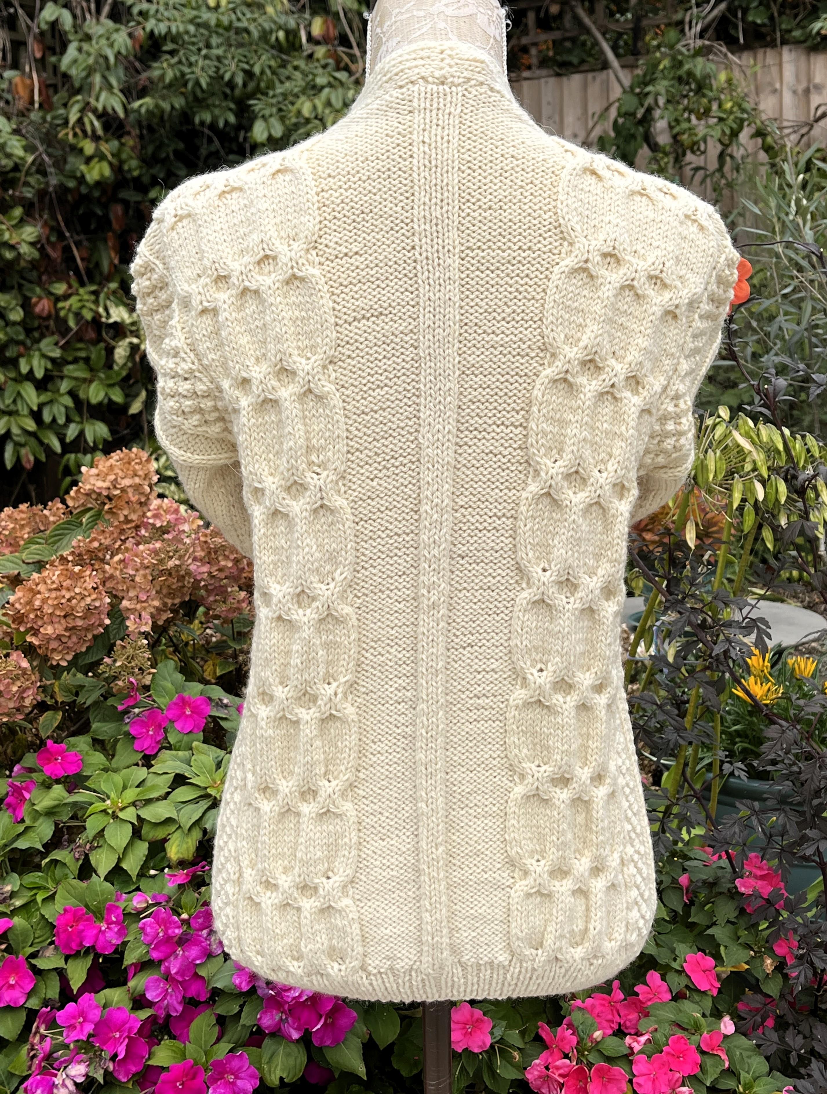 Cardigan with Aran Style Honeycomb Cables