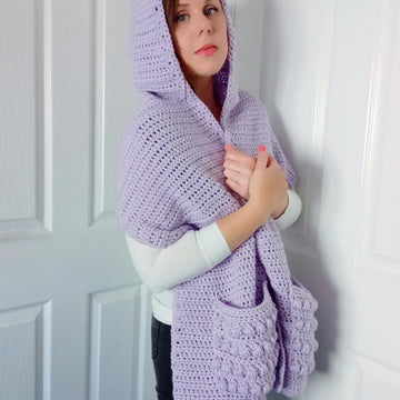Crochet Lilac Pocket Shawl Pattern