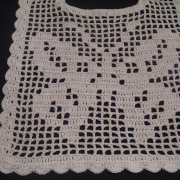 Filet Crochet Bib - Butterfly