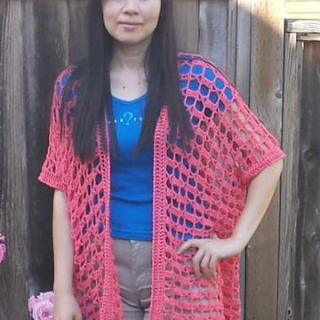 Easy One-Piece Rectangle Crochet Cardigan