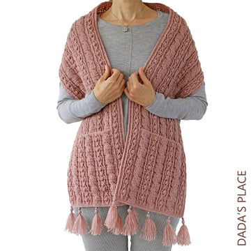 Cable Pocket Shawl