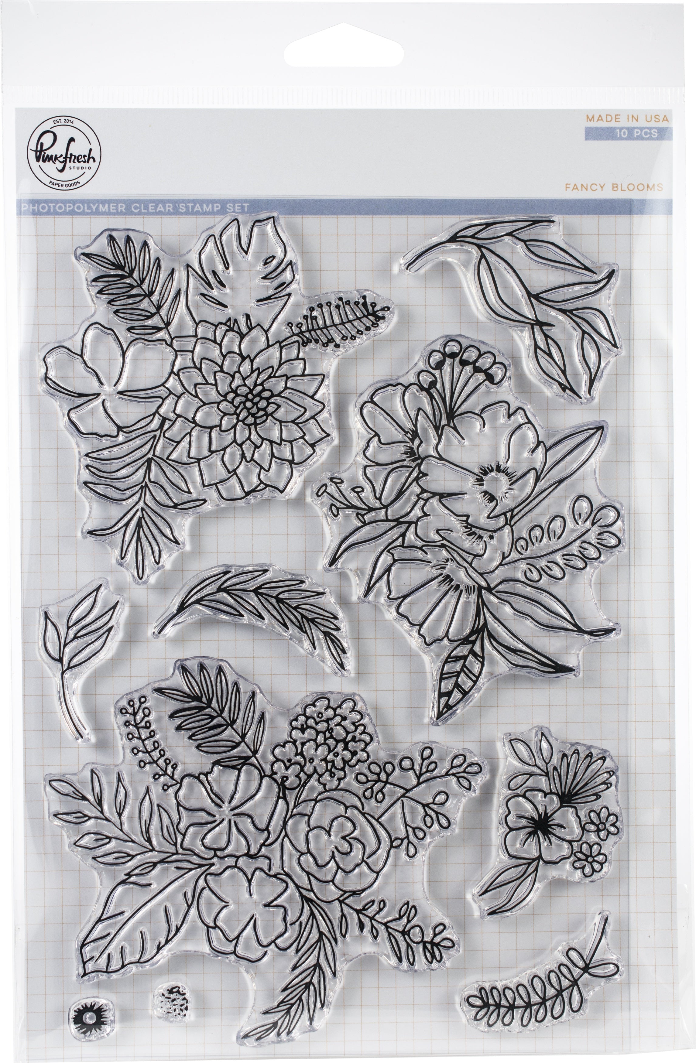 Pinkfresh Studio Clear Stamp Set 6"X8" - Fancy Blooms