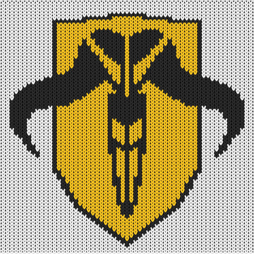 Mandalorian Mythosaur Skull Knitting Chart