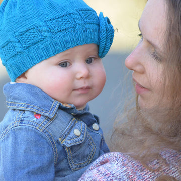 Azure Twist Flower Baby Hat