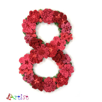 Flower Number 8 crochet applique pattern