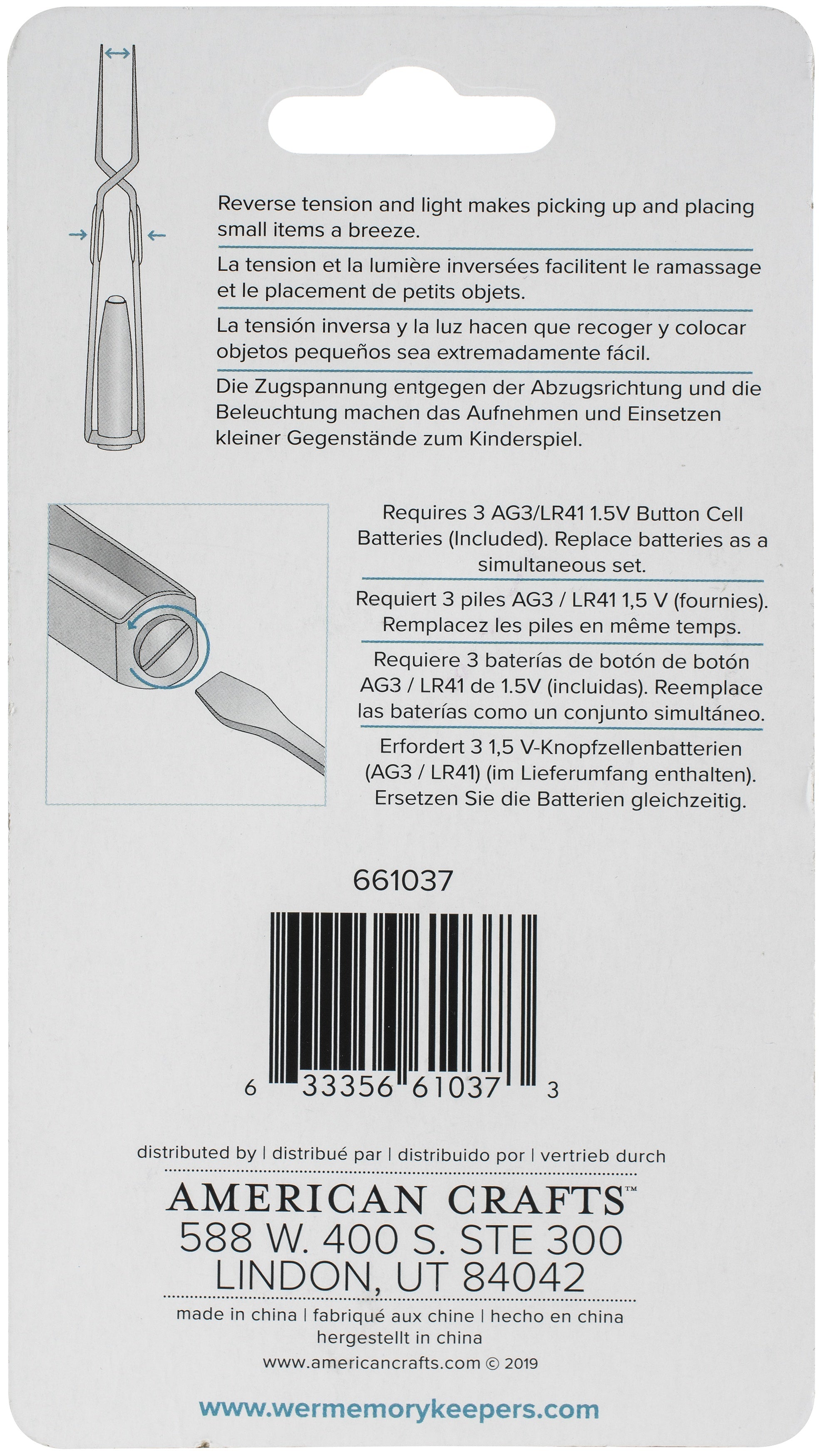 We R Memory Keepers Lighted Reverse Tweezers - 594839