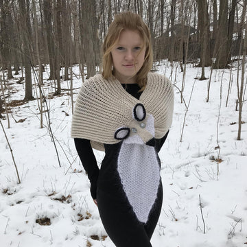 White Fox Long Scarf