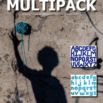 2 Pattern Multipack: Uppercase and Lowercase Alphabet Motif Patterns