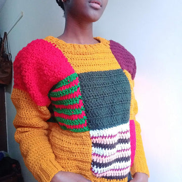 Patchwork crochet sweater