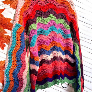 Wavy Oversized Crochet Jumper