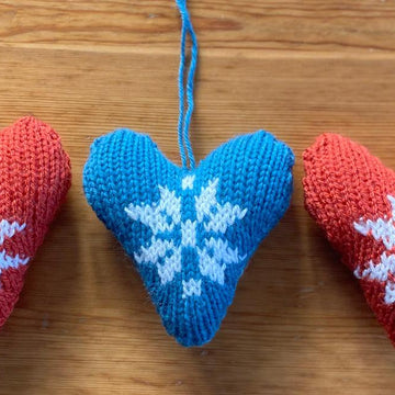 Cosy Christmas Hearts Decorations