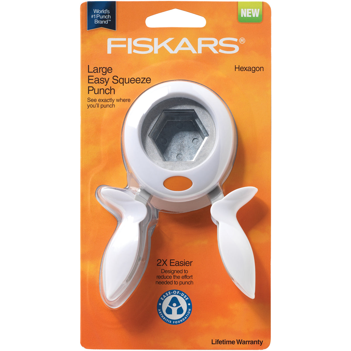 Fiskars Squeeze Punch Large - Hexagon, 1.5"