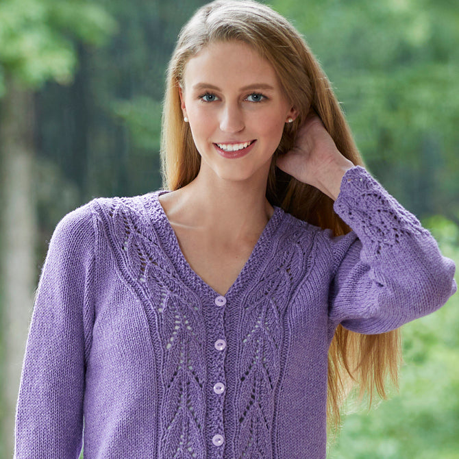 Clematis - Cardigan Knitting Pattern for Women in Tahki Yarns Kiawa