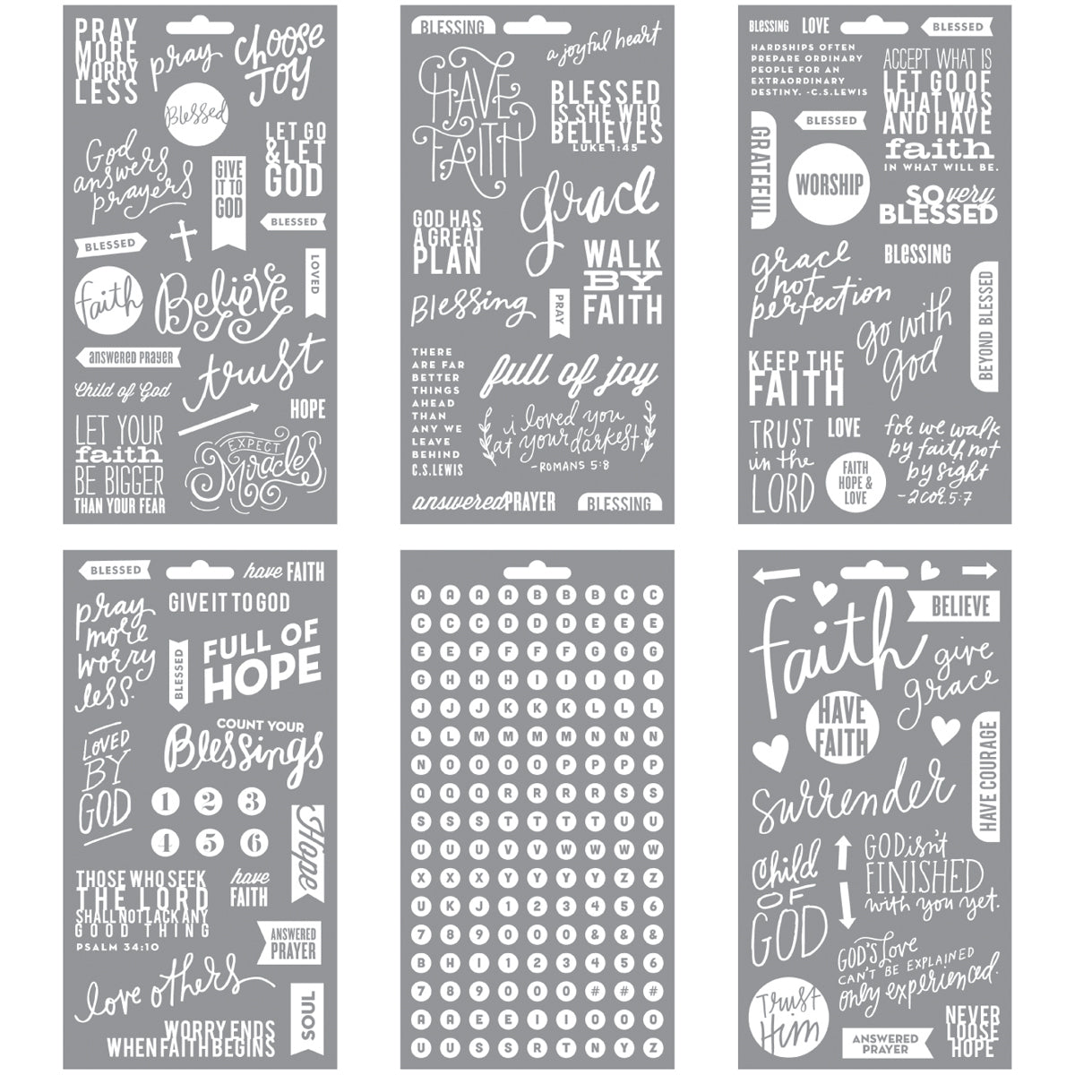 Pocket Pages Clear Stickers 6/Pkg - Faith