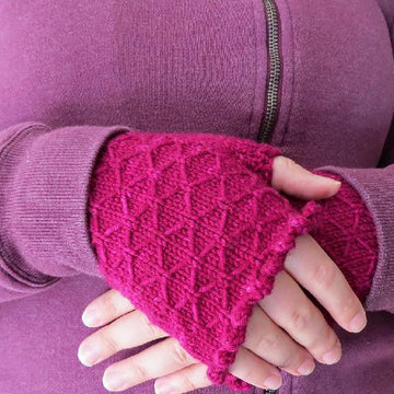 Quilted Spring Fingerless Mittens