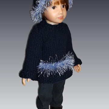 Sweater and Hat Pattern,  fits Kidz n Cats Dolls. 18" slim doll