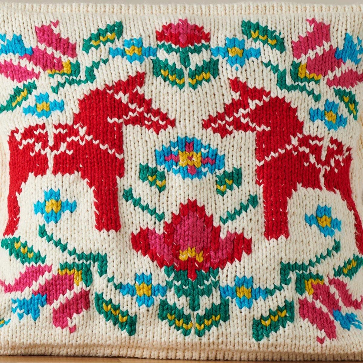 Folk Art Cushion Knitting Pattern