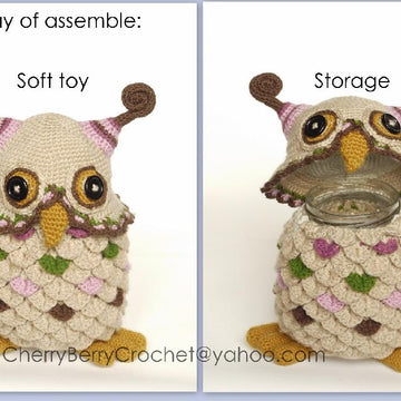 Owl toy or container PDF crochet pattern