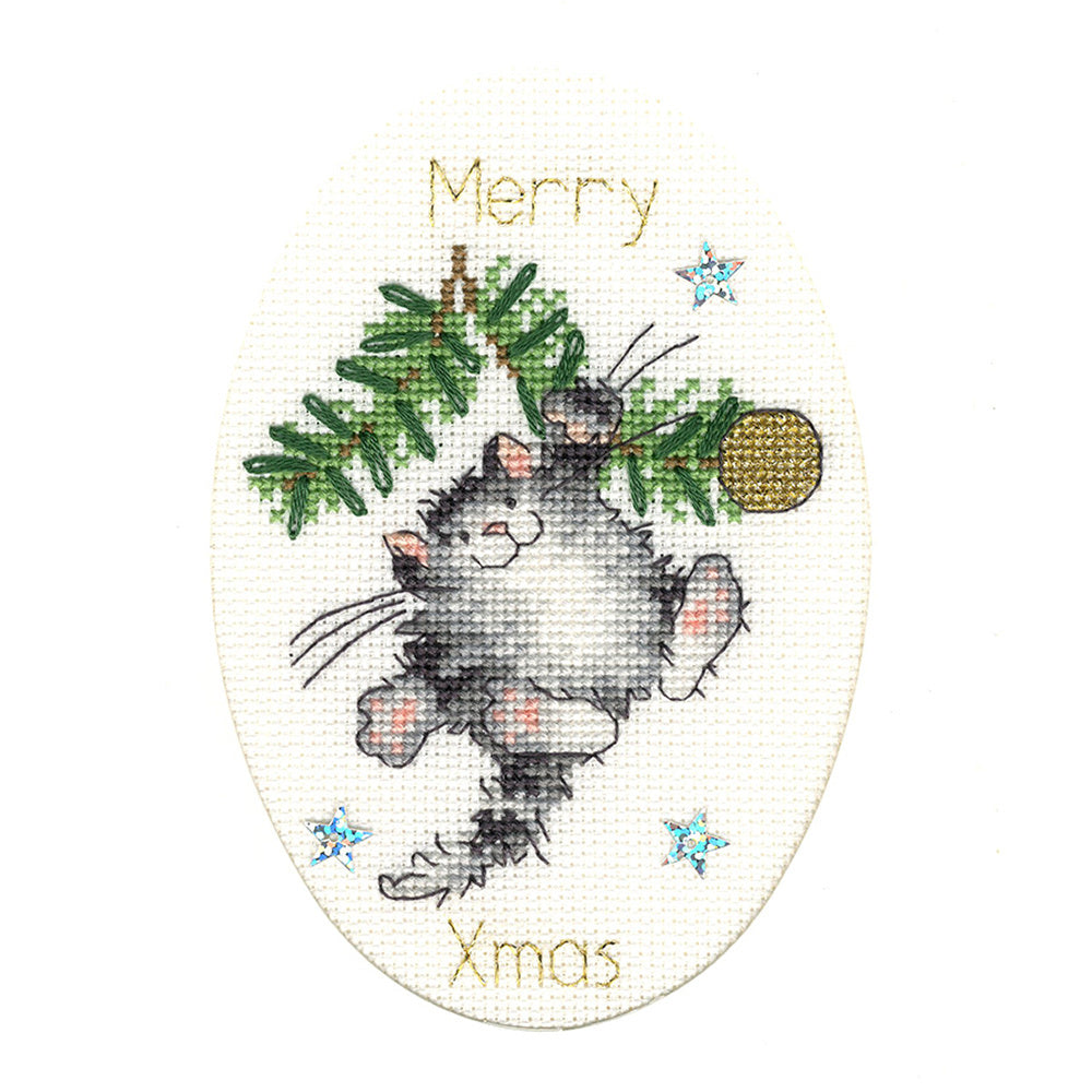 Bothy Threads Swing Into Xmas Cross Stitch Kit - 9 x 13cm