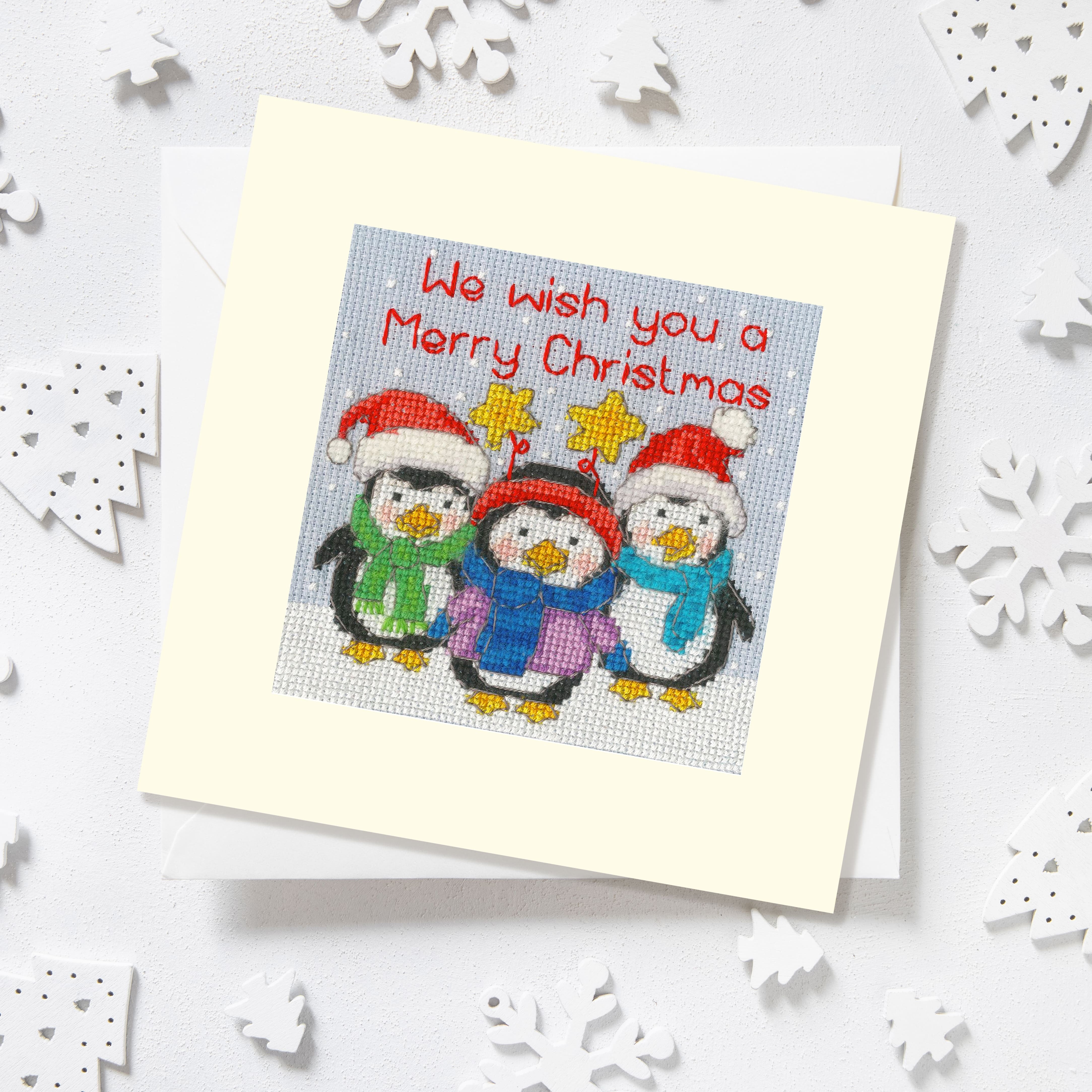 Bothy Threads Penguin Pals Cross Stitch Kit - 10 x 10cm