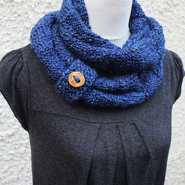 Homespun blue scarf
