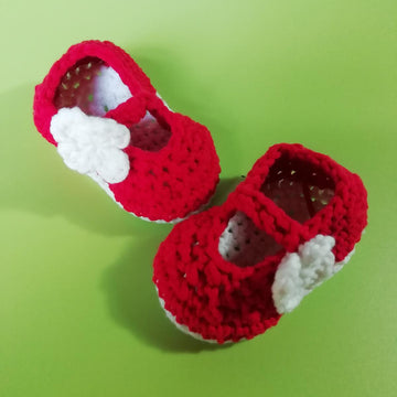 Tiny flower baby shoes-Petites ballerines à fleur