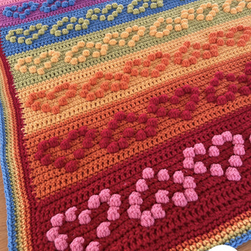 Bobble Heart Name Blanket Pattern by Melu Crochet