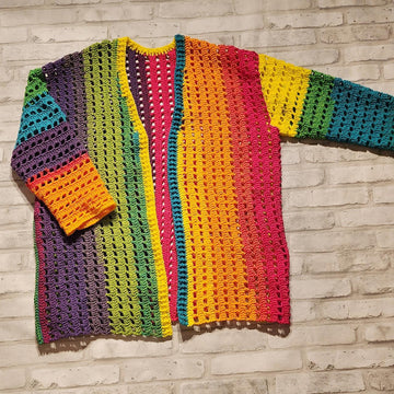 Rainbow Squares Cardigan