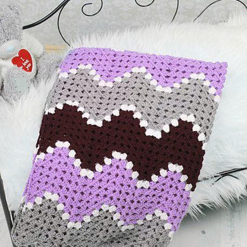 Crochet pattern baby ripple afghan blanket  UK & USA Terms #412
