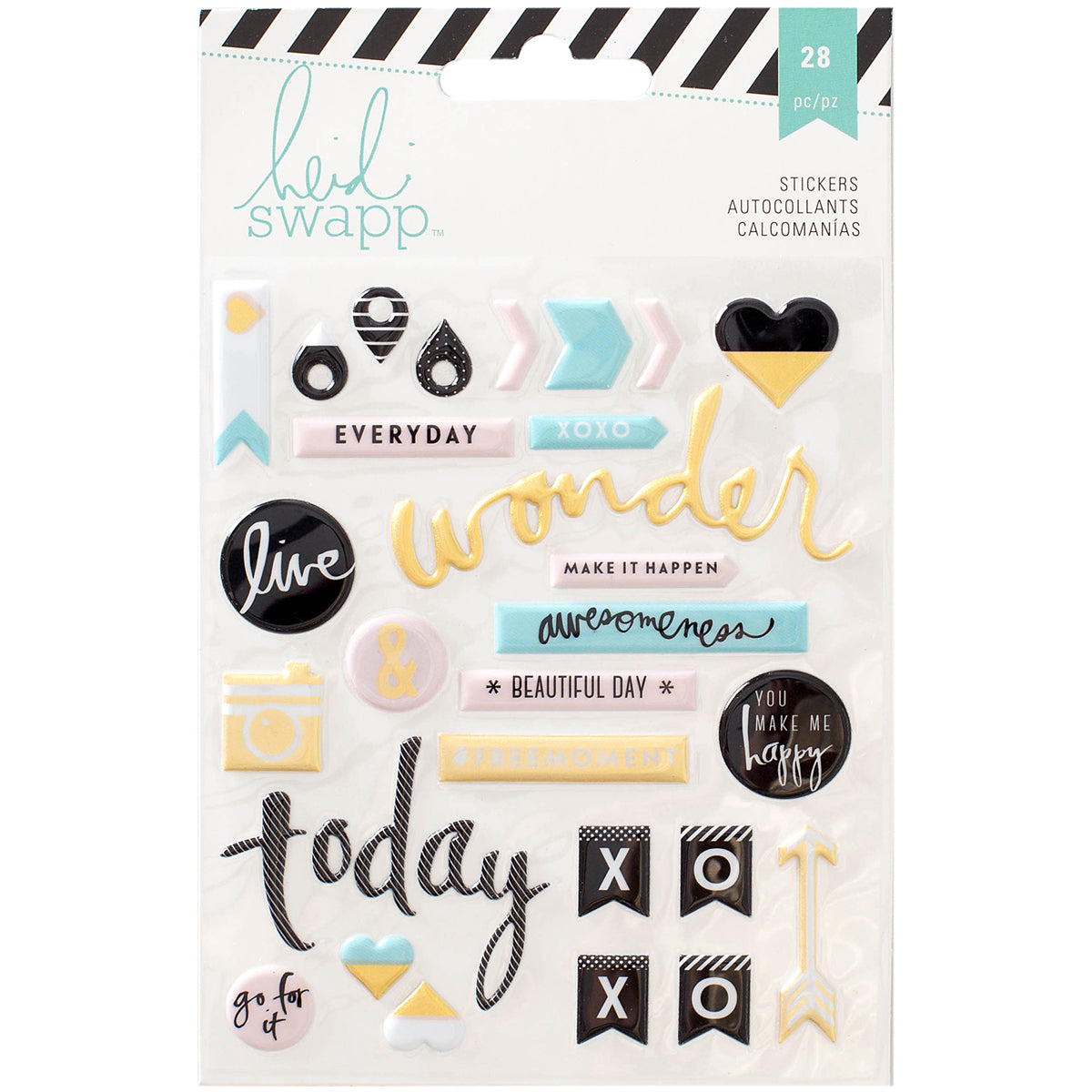 American Crafts Heidi Swapp Memory Planner Puffy Stickers - Words & Icons