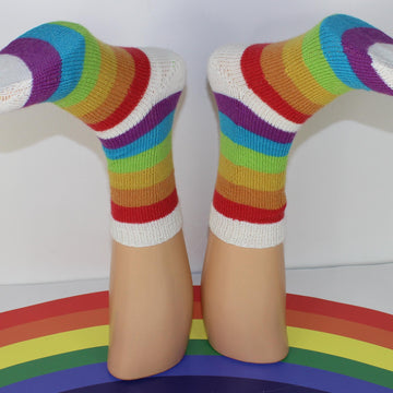 Mens Simple Rainbow Socks Circular