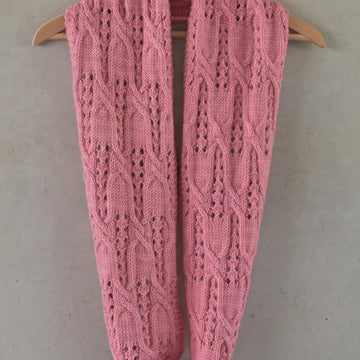 Spring at last. Cable and lace cowl
