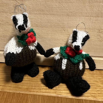 Christmas Pudding Badger - Ferrero Rocher/Lindt Chocolate Cover/Stuffed Toy Decoration