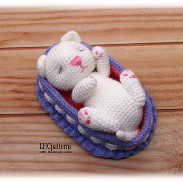 Sleeping Kitten in Cradle Crochet Pattern