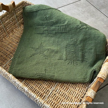 Space Rocket Knit Blanket