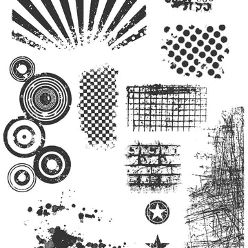 Stampers Anonymous Tim Holtz Cling Stamps 7"X8.5" - Bitty Grunge