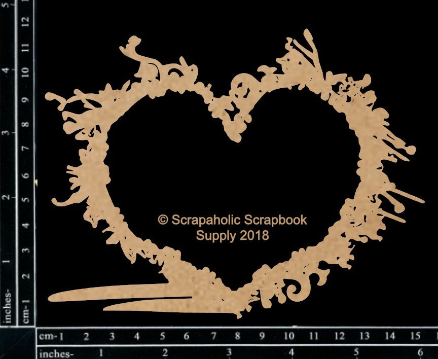Scrapaholics Laser Cut Chipboard 1.8mm Thick - Heart Splatter Frame, 6"X4.5"