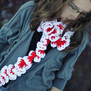 Candy Cane (Red) Ruffles Scarf