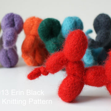 Knit Balloon-Dog Wool Felt Toy Ornament (3.5")