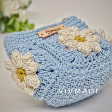 Granny Square Daisy Pouch