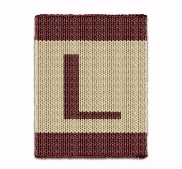 Letter L - Intarsia chart for finger knit blanket