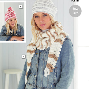 Hats, Beret & Scarves in King Cole Stripe DK - 5598 - Downloadable PDF