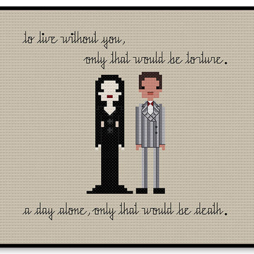 Gomez and Morticia In Love - PDF Cross Stitch Pattern