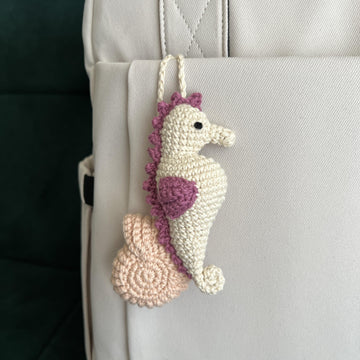12 in 1 Ocean crochet pattern bundle Amigurumi keychain and Bag charm PDF Turtle Jellyfish Starfish Seashell Seahorse Fish Sea life crochet