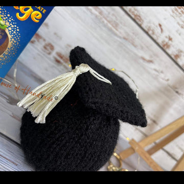 Graduation Chocolate Orange Cover and Bottle Topper Set Knitting Pattern