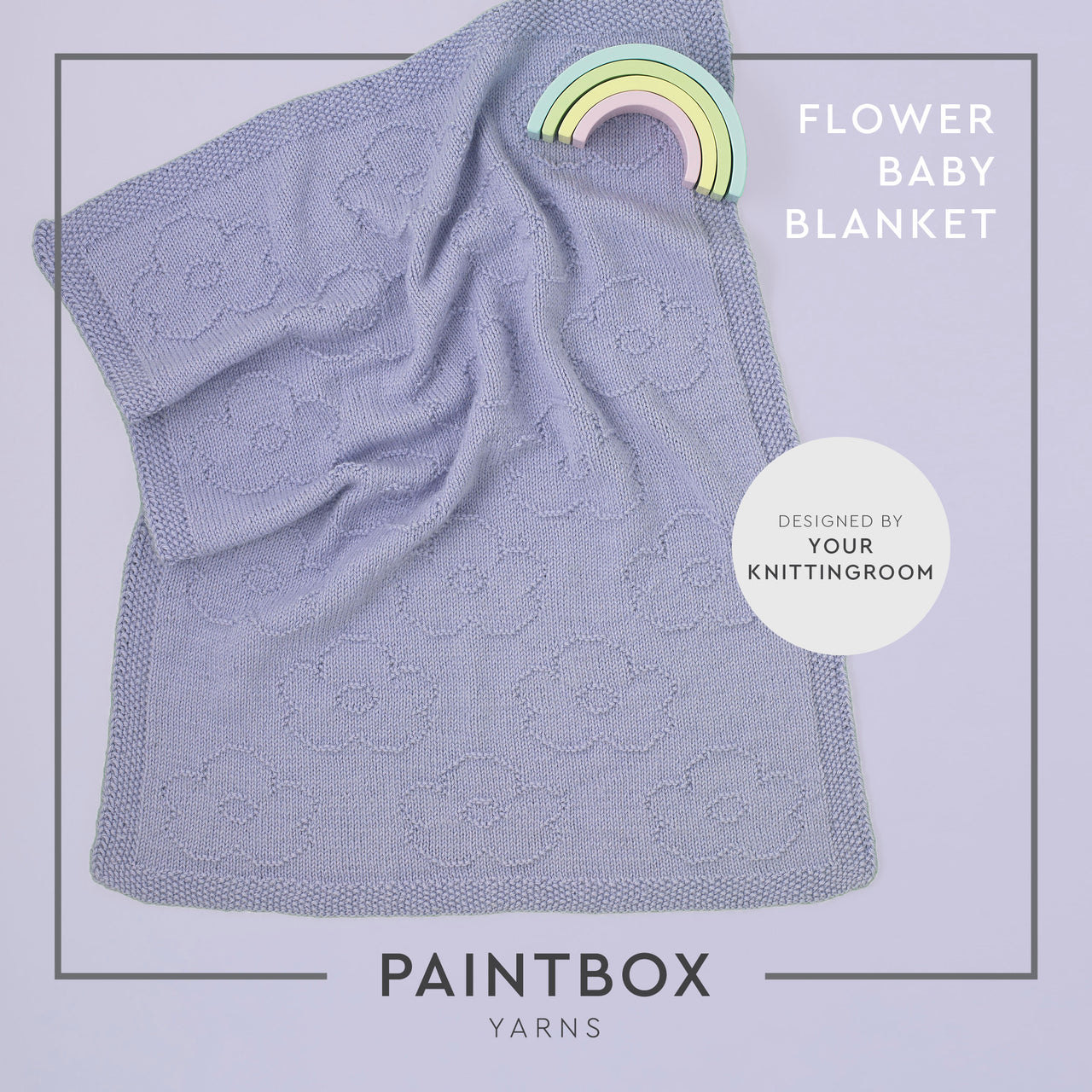 Flower Baby Blanket - Free Knitting Pattern for Babies in Paintbox Yarns Wool Mix Aran