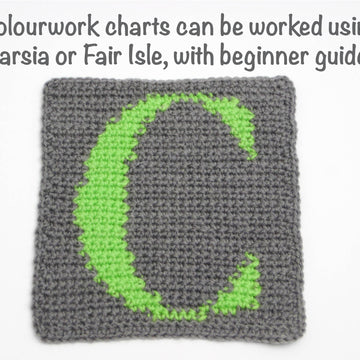Colourwork alphabet squares